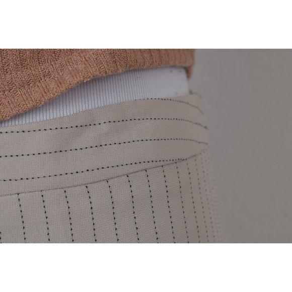 Vintage 00s Mid-Waist Beige Chalk Stripe‎ Trousers | 30 waist - Picture 7 of 10